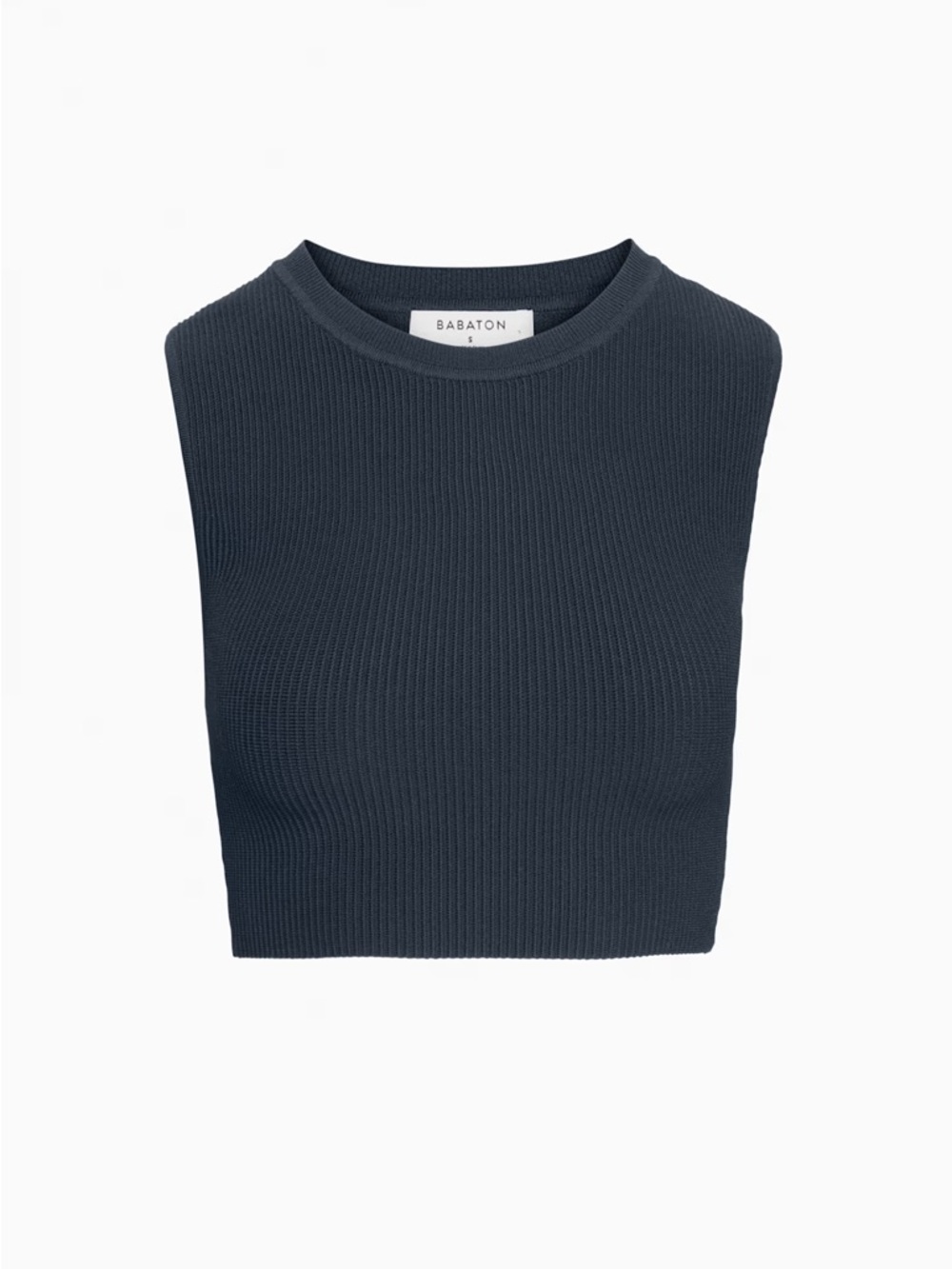 Aritzia Babaton Sculpt Knit Cropped Tank - Dark Knight Navy